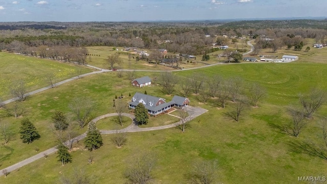 drone / aerial view featuring a rural view