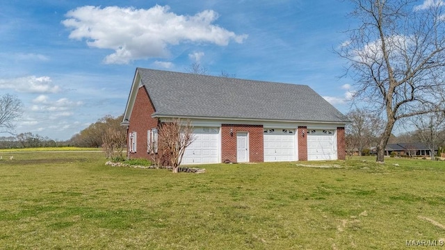 view of detached garage