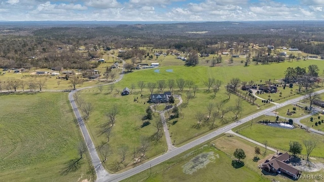 aerial view with a rural view