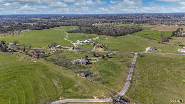 drone / aerial view with a rural view
