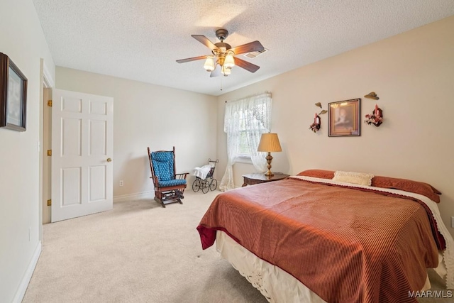 13650 County Road 29th Rd, Clanton, AL 35045 - bedroom featuring carpet flooring, ceiling fan, and a textured ceiling