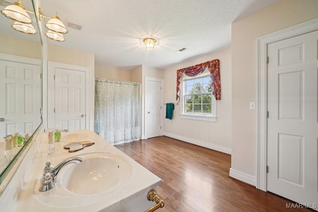 13650 County Road 29th Rd, Clanton, AL 35045 - full bath featuring double vanity, wood finished floors, and a textured ceiling