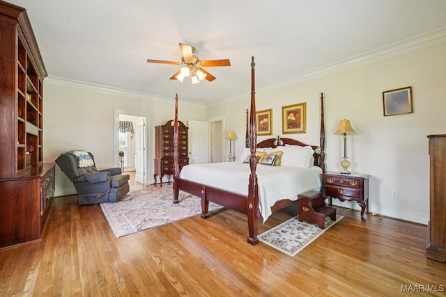 13650 County Road 29th Rd, Clanton, AL 35045 - bedroom with wood finished floors, ornamental molding, and ceiling fan