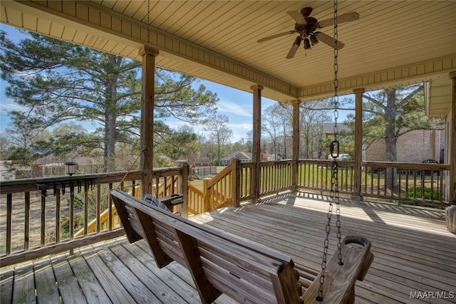 1605 Guiding Way Ln, Prattville, AL 36067 - wooden terrace featuring ceiling fan