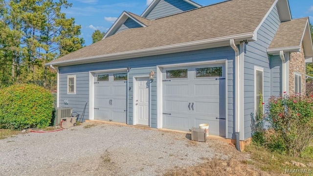 detached garage with central AC unit