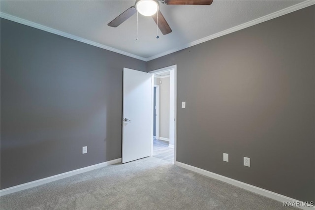 3740 Fieldcrest Dr, Montgomery, AL 36111 - empty room with a ceiling fan, carpet, baseboards, and ornamental molding