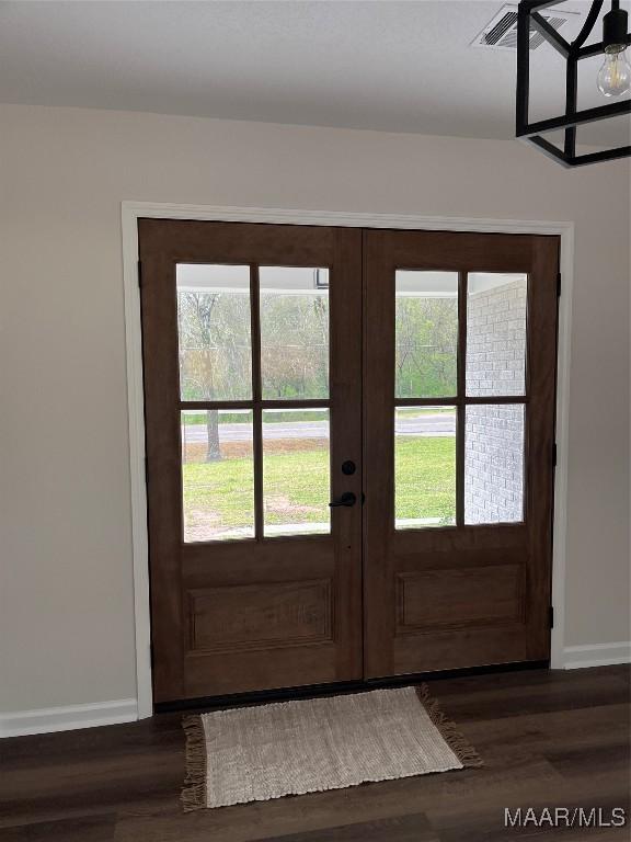 267 County Road 65th Rd, Valley Grande, AL 36701 - doorway featuring dark wood-style flooring, french doors, and healthy amount of natural light