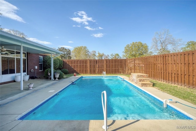 1580 W Overbrook Rd, Millbrook, AL 36054 - view of swimming pool featuring a fenced backyard, a patio, and a fenced in pool