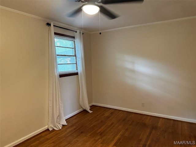 125 Butler St, Selma, AL 36701 - unfurnished room featuring ornamental molding, a ceiling fan, wood finished floors, and baseboards