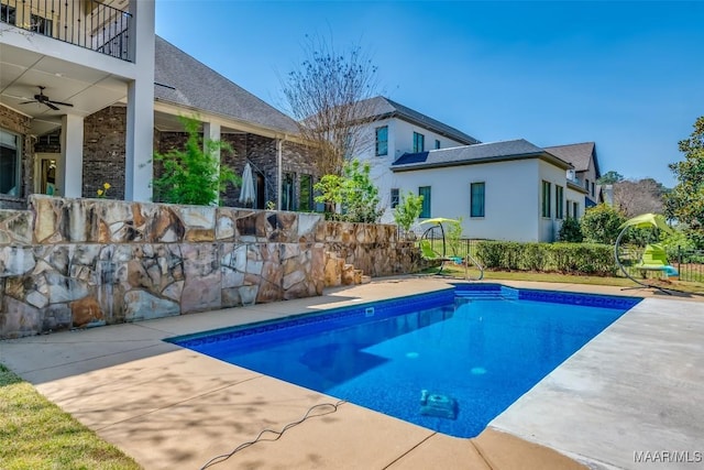 9533 Fendall Hall Cir, Montgomery, AL 36117 - view of pool with ceiling fan and a fenced in pool