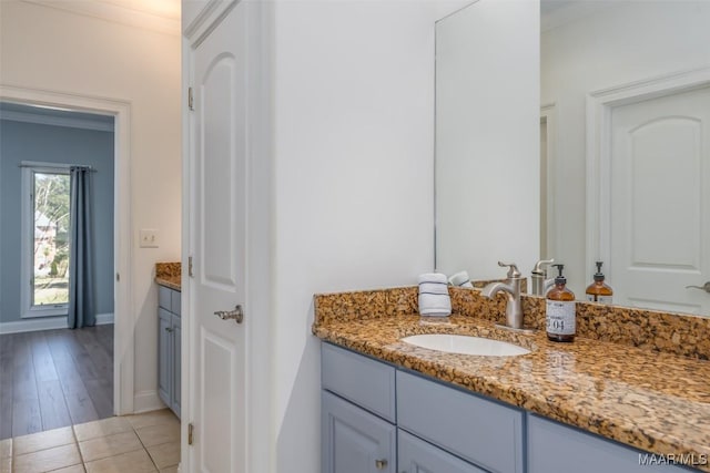 9533 Fendall Hall Cir, Montgomery, AL 36117 - bathroom with baseboards, vanity, and tile patterned floors