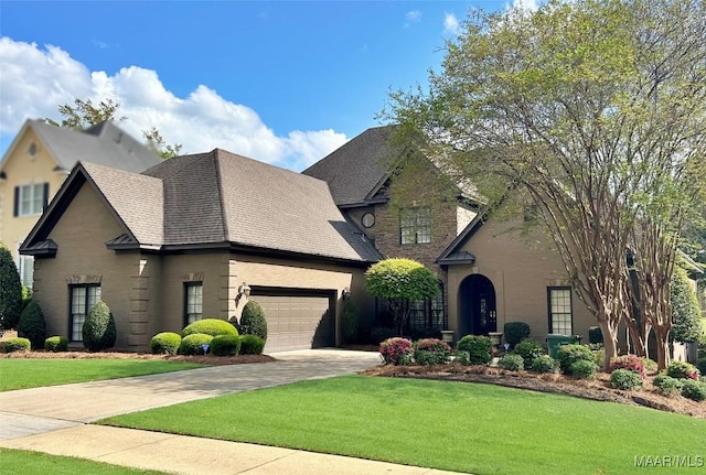 9836 Wyncrest Cir, Montgomery, AL 36117 - traditional-style home with a front lawn, driveway, a garage, a shingled roof, and brick siding