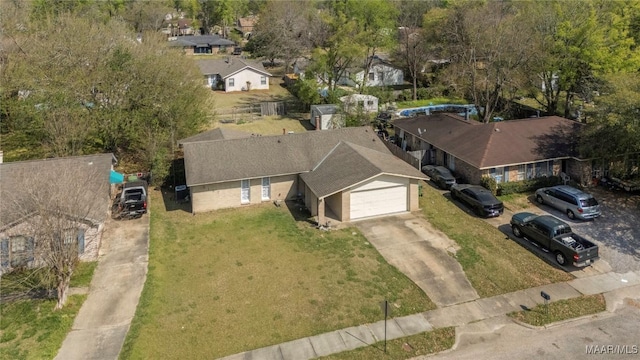 bird's eye view with a residential view