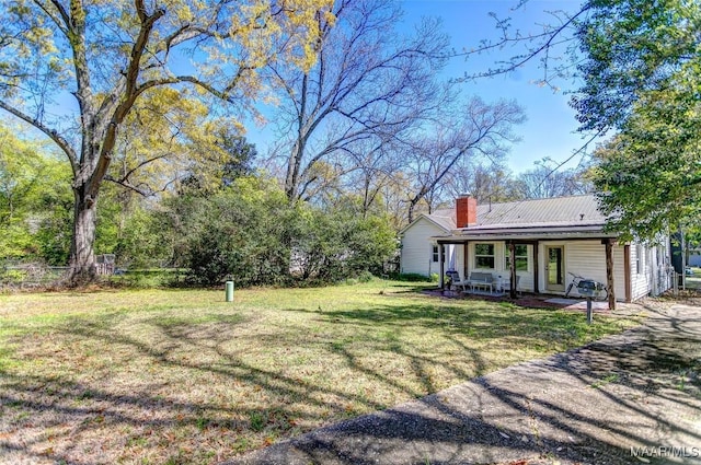 view of yard with a porch
