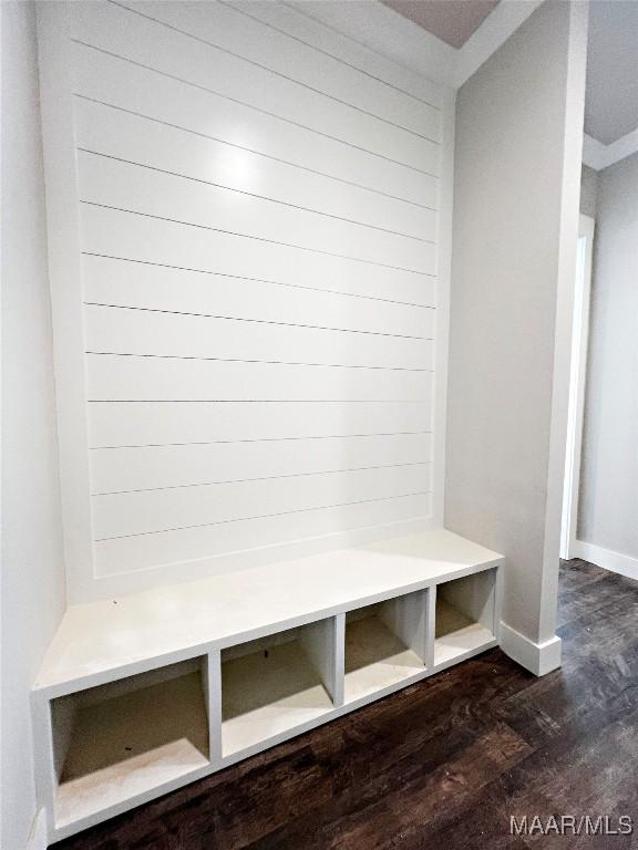 228 Mountain Laurel Rdg, Wetumpka, AL 36093 - mudroom with baseboards and dark wood-style flooring