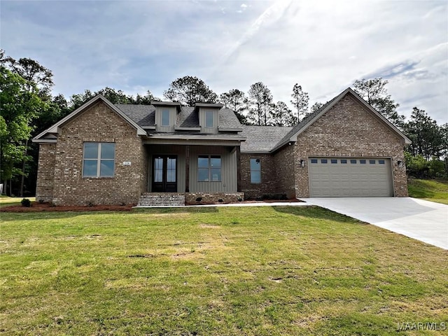 228 Mountain Laurel Rdg, Wetumpka, AL 36093 - craftsman-style home featuring driveway, brick siding, an attached garage, a shingled roof, and a front yard
