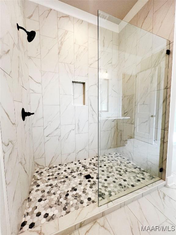 228 Mountain Laurel Rdg, Wetumpka, AL 36093 - bathroom featuring a marble finish shower and marble finish floor