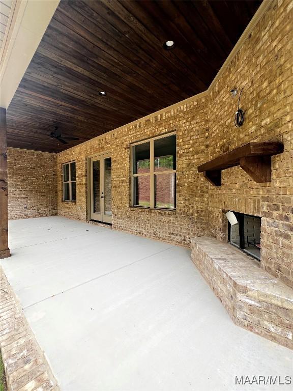 228 Mountain Laurel Rdg, Wetumpka, AL 36093 - view of patio / terrace with french doors and ceiling fan