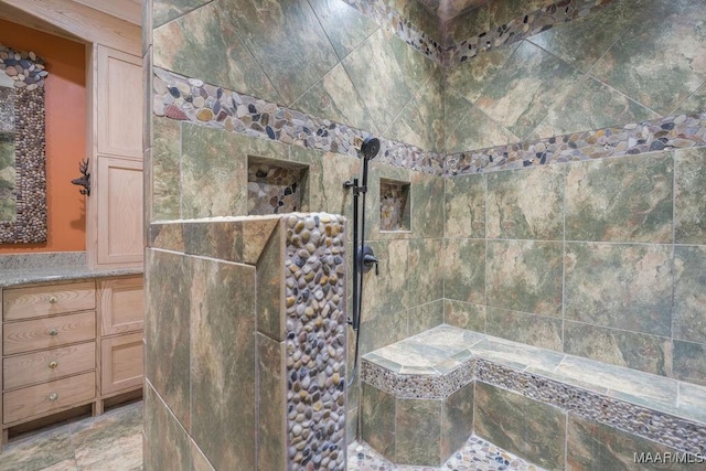 2714 County Road 54, Ozark, AL 36360 - bathroom with stone finish flooring and a walk in shower