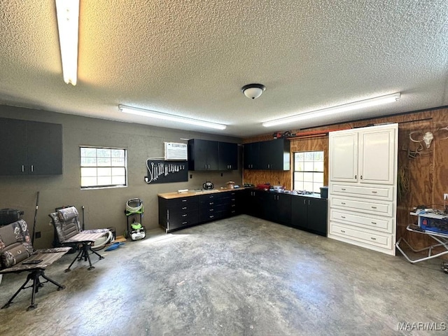 2714 County Road 54, Ozark, AL 36360 - kitchen featuring unfinished concrete floors, dark cabinetry, and a wealth of natural light