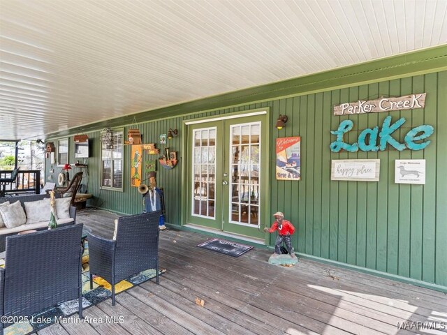 197 Maple Ridge Rd, Alexander City, AL 35010 - wooden deck featuring french doors