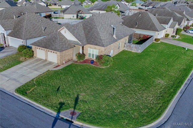 bird's eye view featuring a residential view
