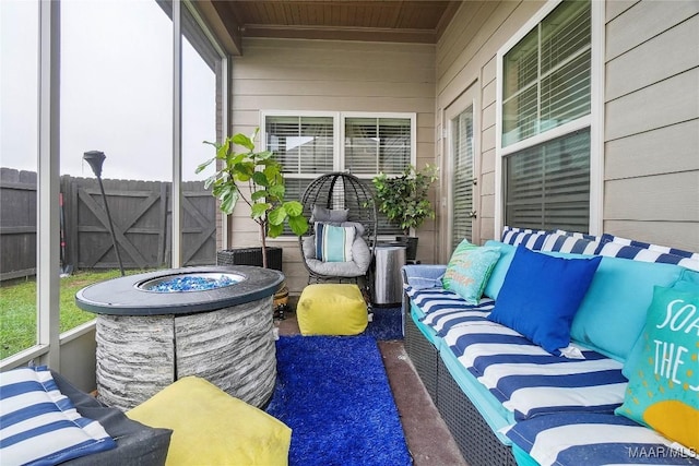 exterior space with an outdoor hangout area