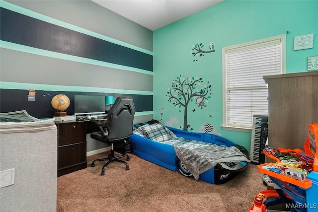 bedroom with carpet