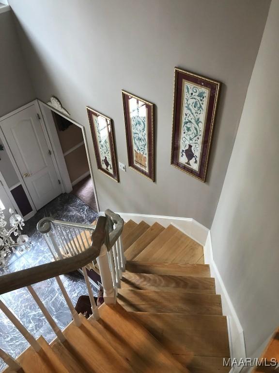 stairs with baseboards