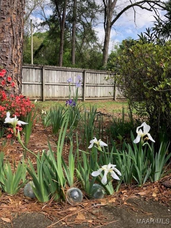 view of yard with fence
