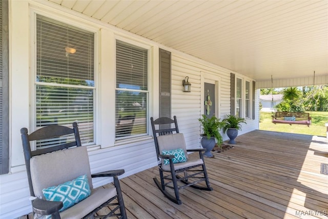 deck with a porch