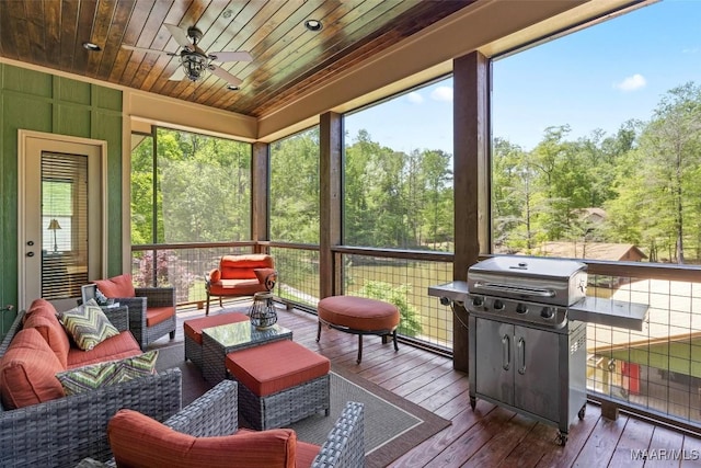 177 Tankersley Rd, Wetumpka, AL 36092 - sunroom / solarium with outdoor lounge area and a ceiling fan