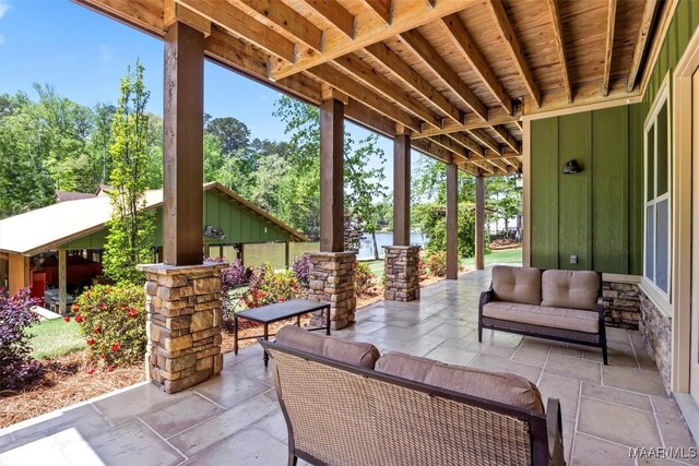 177 Tankersley Rd, Wetumpka, AL 36092 - view of patio featuring a water view and outdoor lounge area