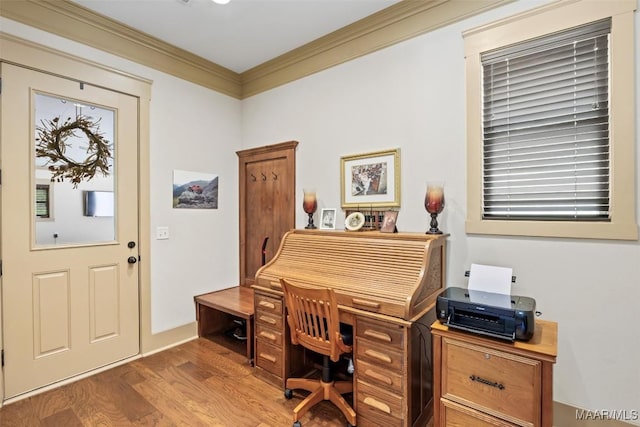 177 Tankersley Rd, Wetumpka, AL 36092 - office featuring wood finished floors and ornamental molding