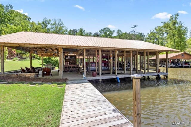177 Tankersley Rd, Wetumpka, AL 36092 - view of dock featuring a water view and a yard