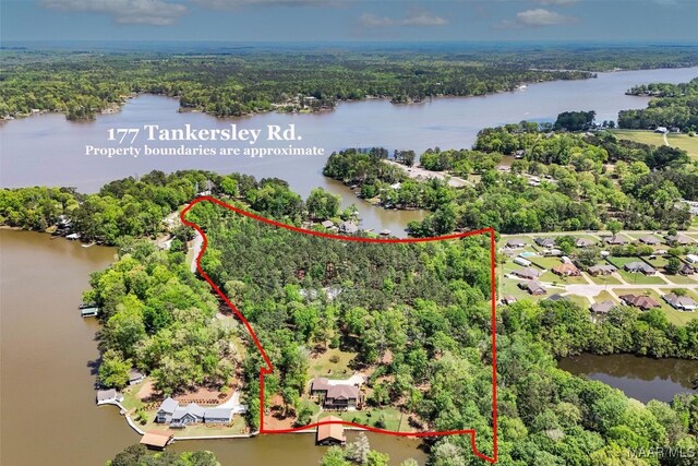 177 Tankersley Rd, Wetumpka, AL 36092 - aerial view featuring a forest view and a water view