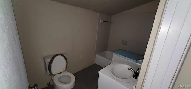 full bathroom with toilet and vanity