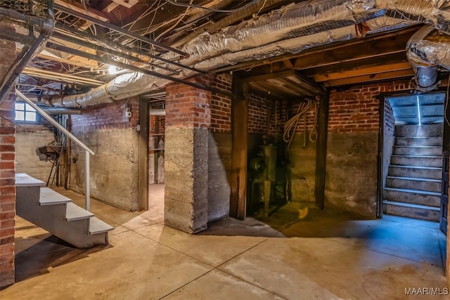 below grade area with stairs