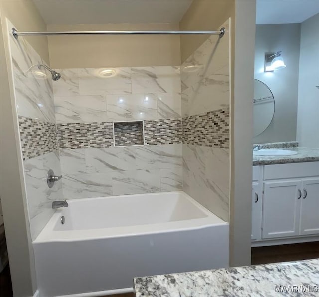 full bath with tub / shower combination and vanity