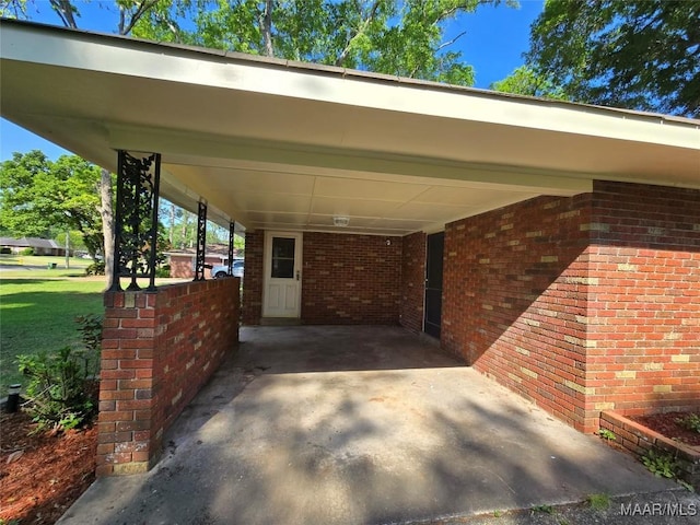view of parking featuring a carport
