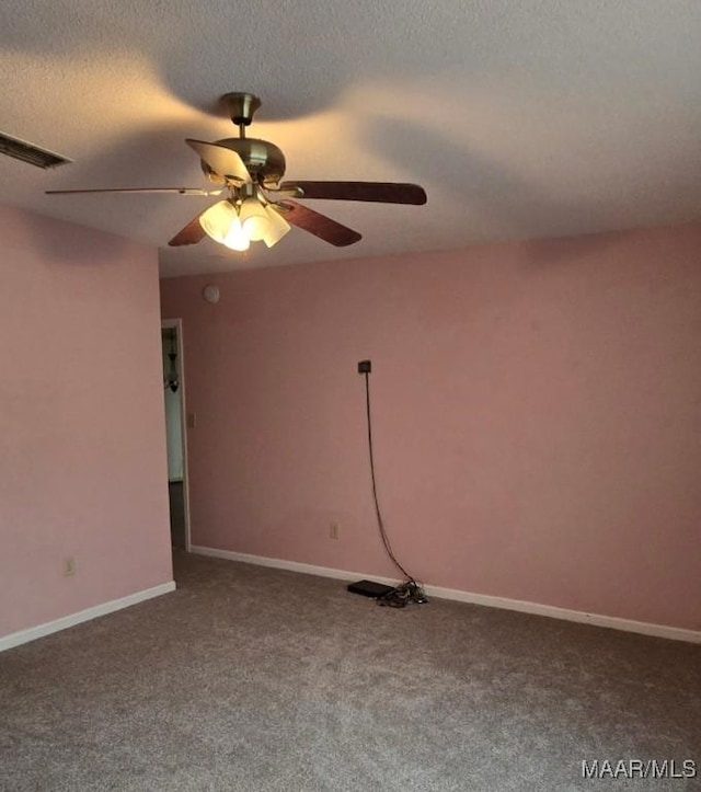 3313 Cross Creek Dr, Montgomery, AL 36116 - carpeted empty room with a ceiling fan, baseboards, and visible vents