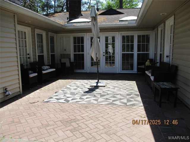 view of patio / terrace featuring french doors