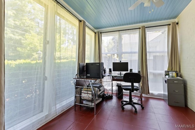 374 Rose Ln, Montgomery, AL 36104 - office space featuring dark tile patterned flooring and ceiling fan