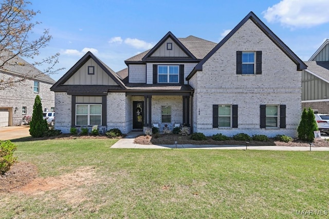184 Houston St, Prattville, AL 36066 - craftsman inspired home with board and batten siding, brick siding, and a front lawn