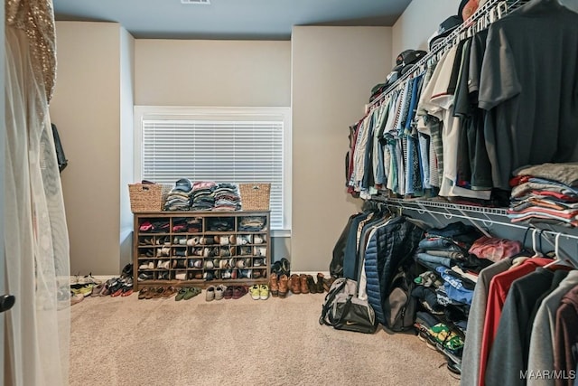 184 Houston St, Prattville, AL 36066 - walk in closet featuring visible vents and carpet flooring