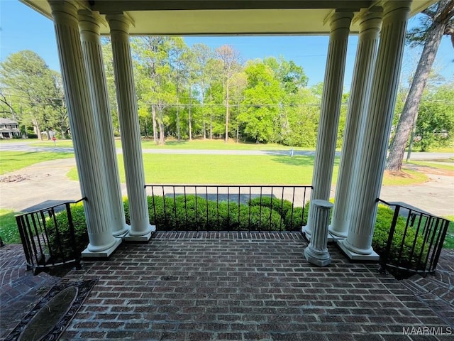 view of patio with covered porch