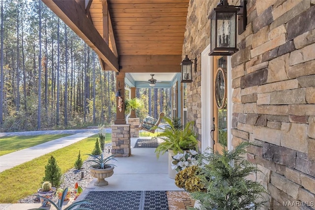 view of patio / terrace with covered porch