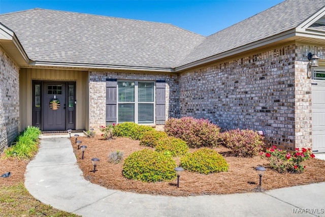 1017 Ridge Point Dr, Deatsville, AL 36022 - doorway to property with brick siding and roof with shingles