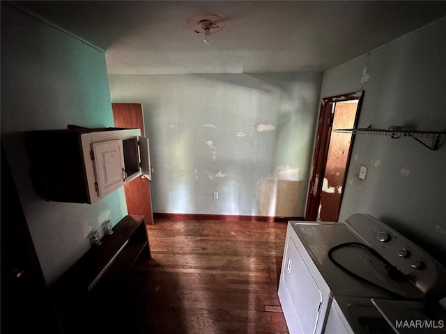158 County Road 852nd Rd, Selma, AL 36701 - interior space with washer / dryer, white cabinetry, and dark wood-type flooring
