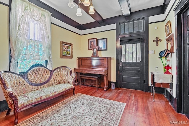 48 S Capitol Pkwy, Montgomery, AL 36107 - foyer entrance with beamed ceiling and hardwood / wood-style floors